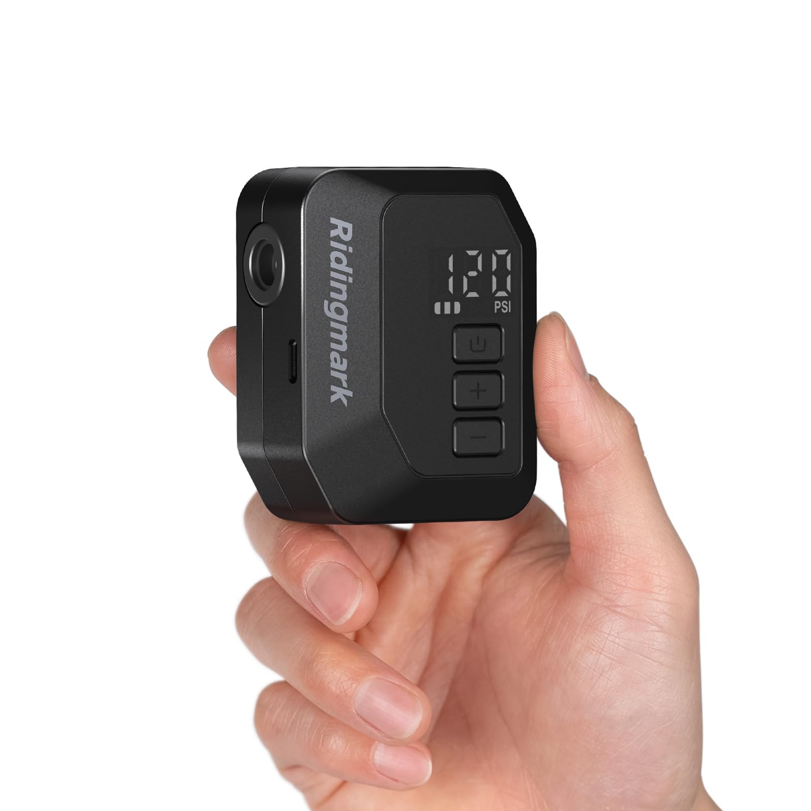 Mini Electric Bike Pump with Gauge, Max 120 PSI Auto-Stop