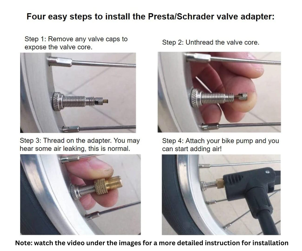 Presta to Schrader Valve Adapter for Bike
