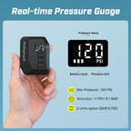 Mini Electric Bike Pump with Gauge, Max 120 PSI Auto-Stop