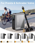 Bike Pump with Gauge, 18s Fast Inflate Bike Tire Pump & Auto Stop